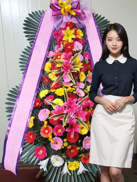 안산웨딩홀 엠블던호텔 웨딩 3단화환 기본형