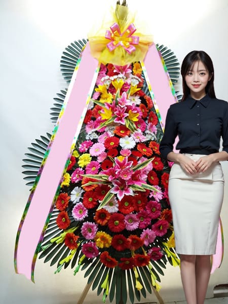 안산웨딩홀 엠블던호텔 웨딩 3단화환 고급형